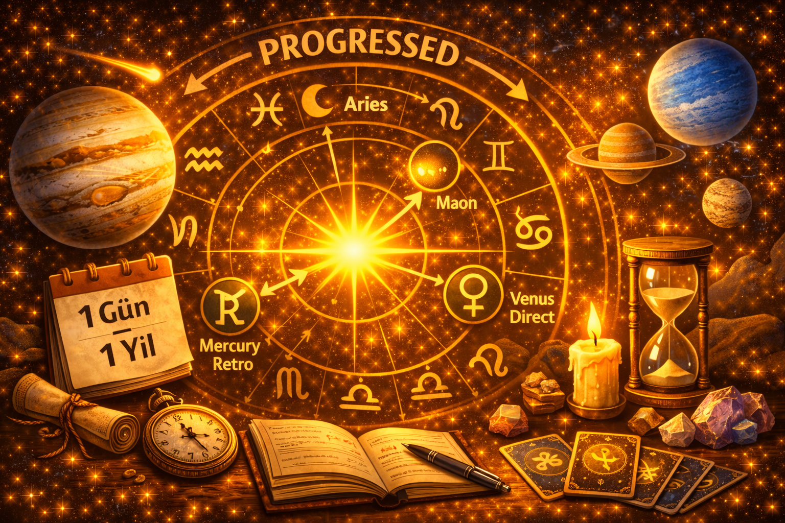 Progressed Astrology (İlerletilmiş Harita): Zaman İçinde Değişen Kaderin Haritası